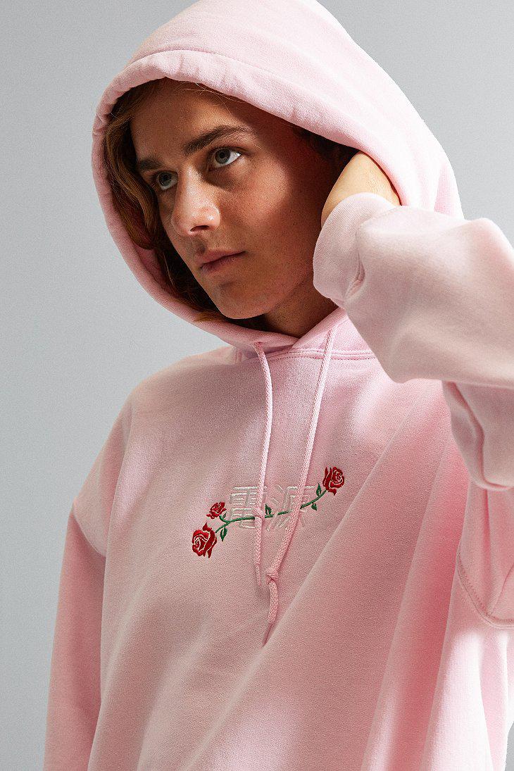 Urban Outfitters Power Of Rose Hoodie Sweatshirt in Pink for Men | Lyst