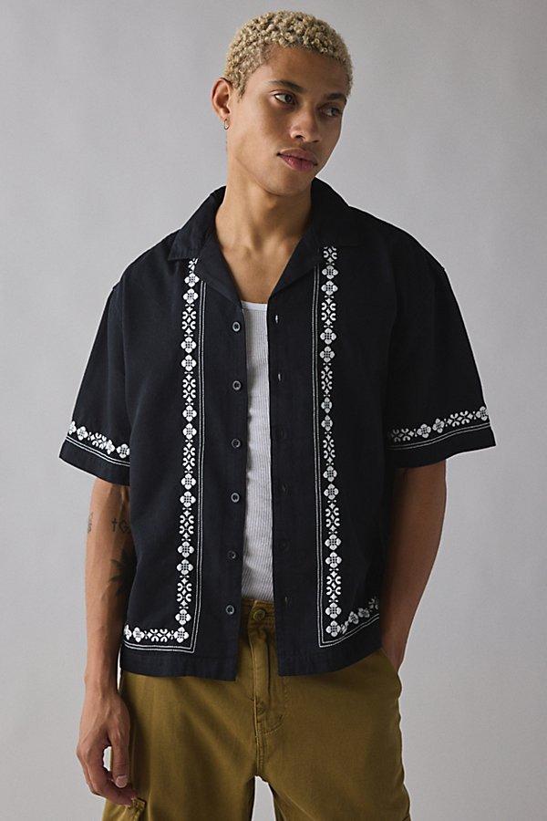 Urban Outfitters Uo Embroidered Border Short Sleeve Shirt Top in Black for Men | Lyst Urban Outfitters Uo Embroidered Border Short Sleeve Shirt Top in Black for Men | Lyst