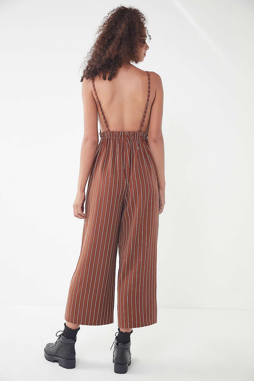 urban outfitters striped jumpsuit