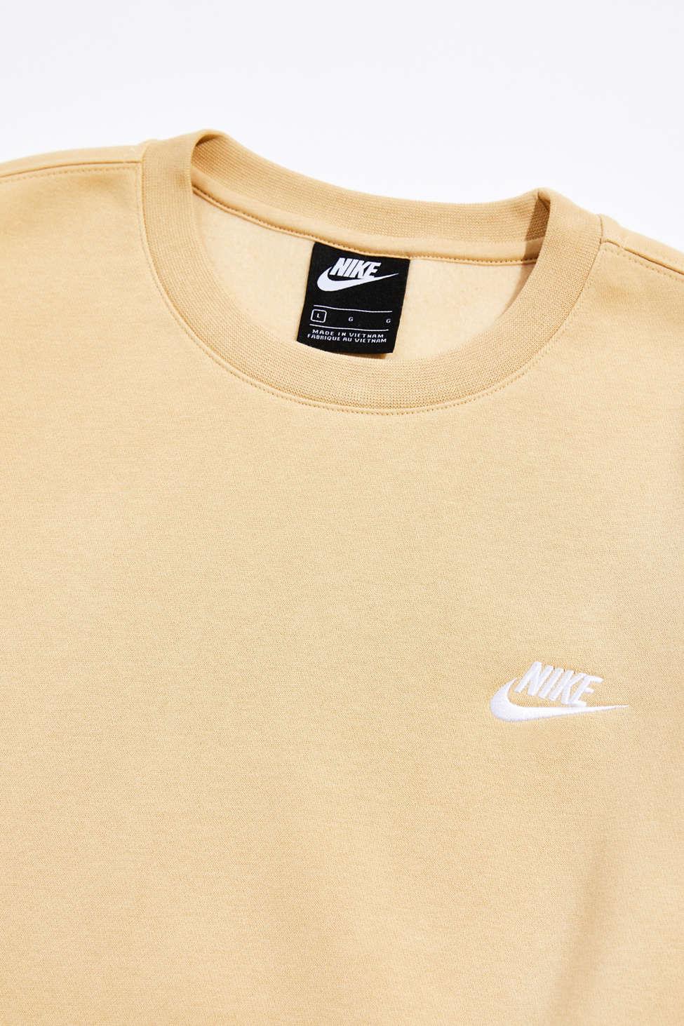 Nike Sportswear Club Fleece Crew Neck Sweatshirt in Natural for Men | Lyst