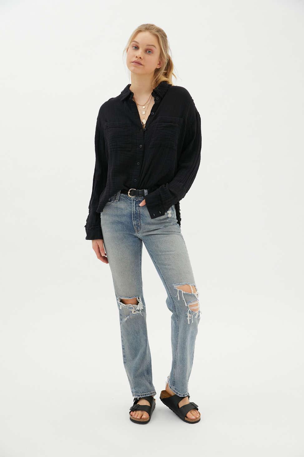 UO Lucy Textured Button-Down Shirt curated on LTK