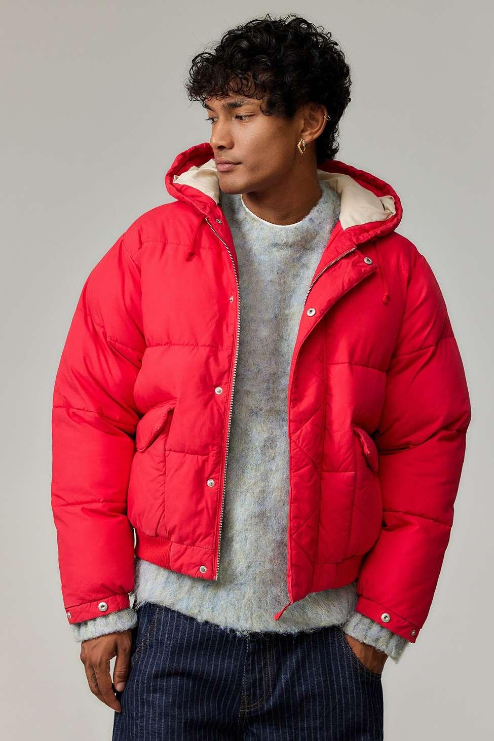 Quilted Urban Outfitters Parka Red Puffer Jacket Urban Outfitters