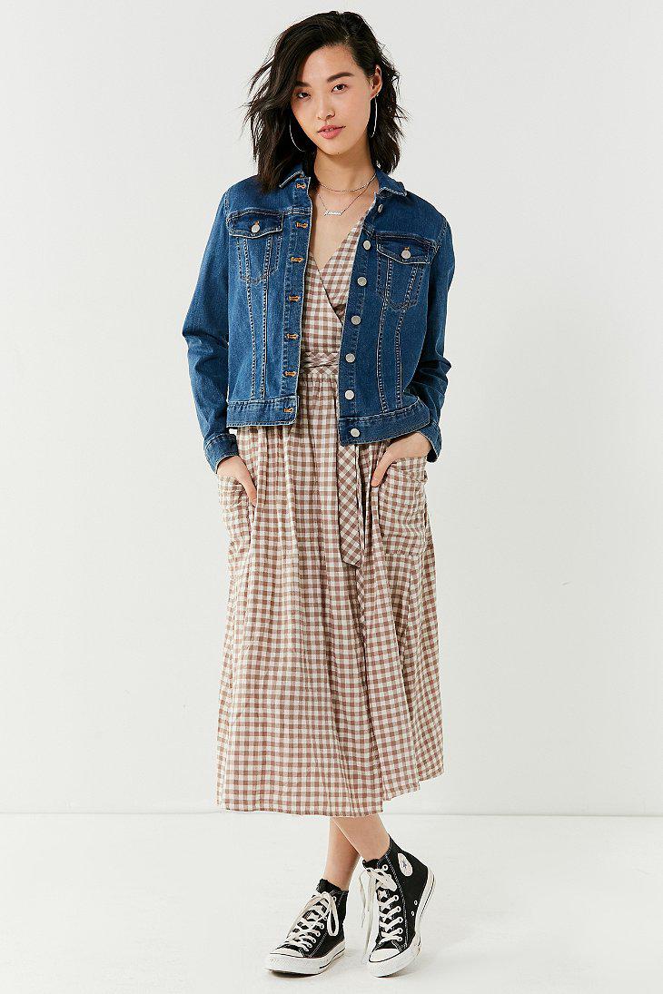 urban outfitters gabrielle linen midi wrap dress