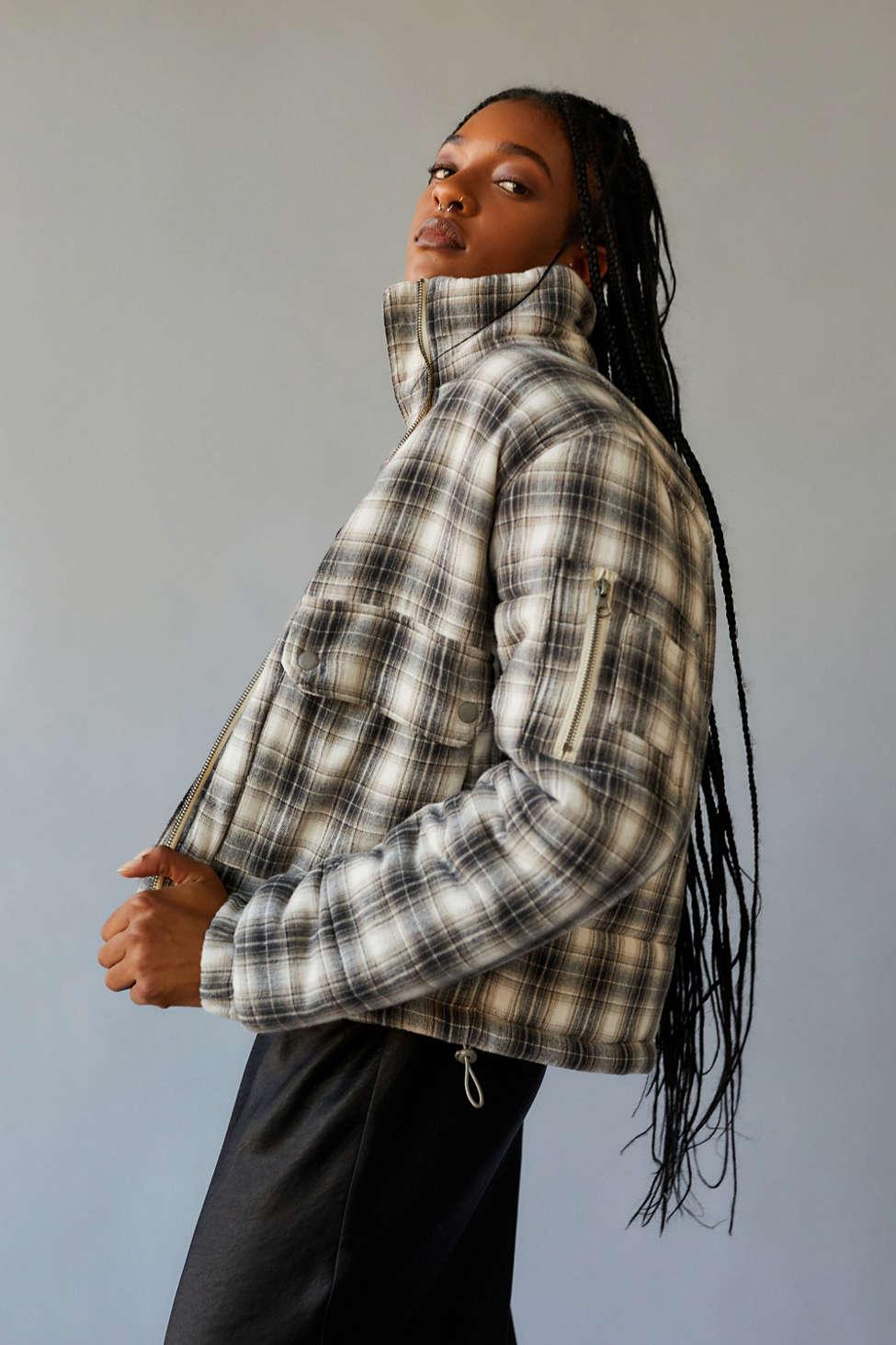 flannel puffer jacket