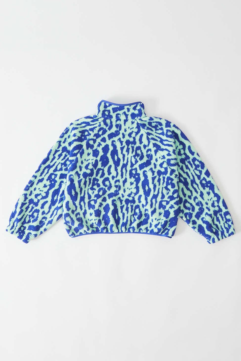 Nike Sportswear Animal Print Sherpa Jacket in Blue | Lyst Canada