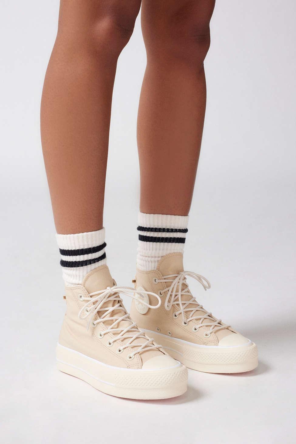 Converse Chuck Taylor All Star Lift Oat Milk High Top Platform Shoes