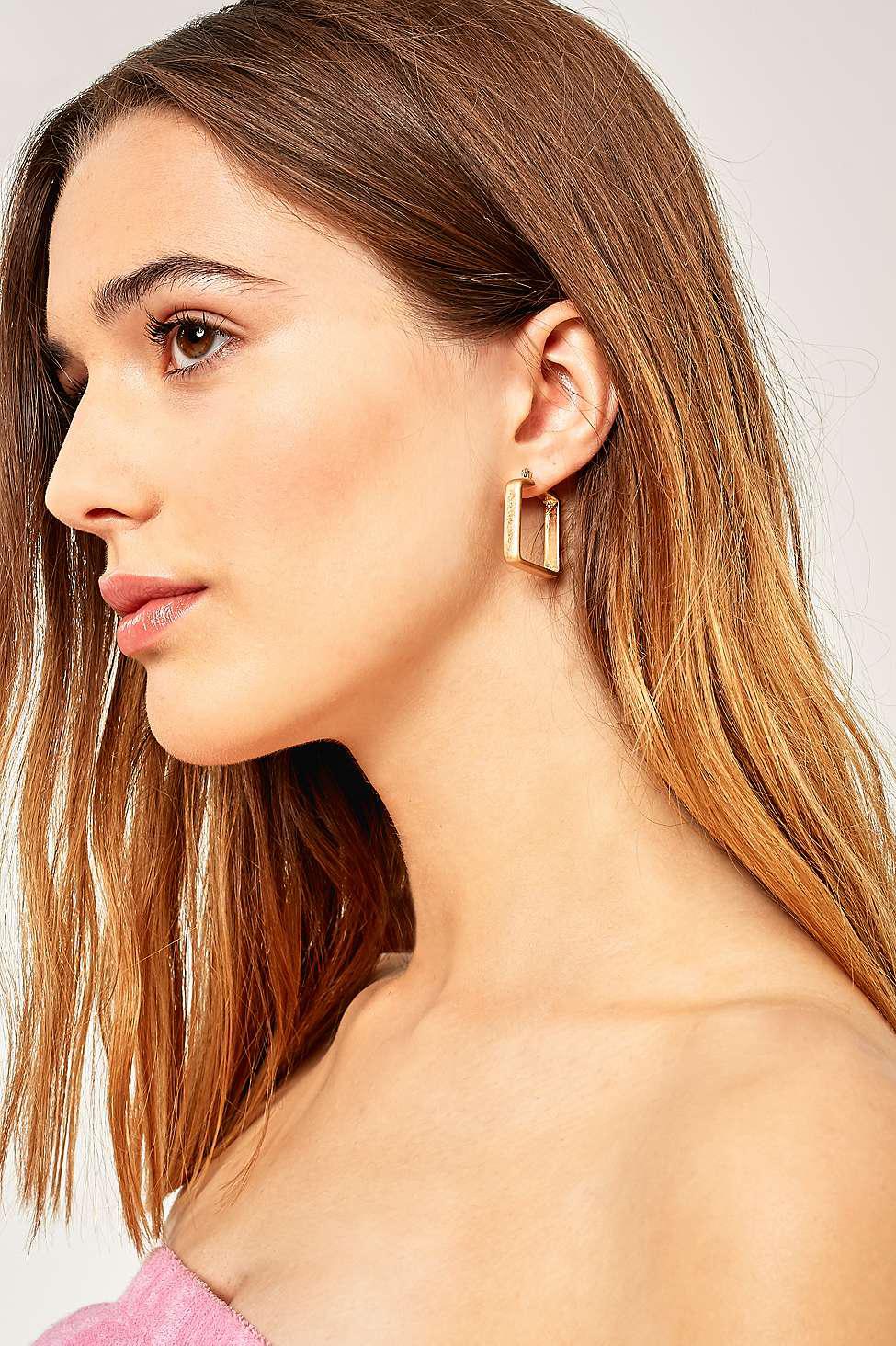 chunky square hoop earrings
