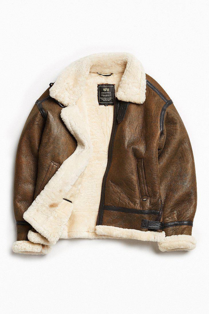 alpha industries shearling bomber