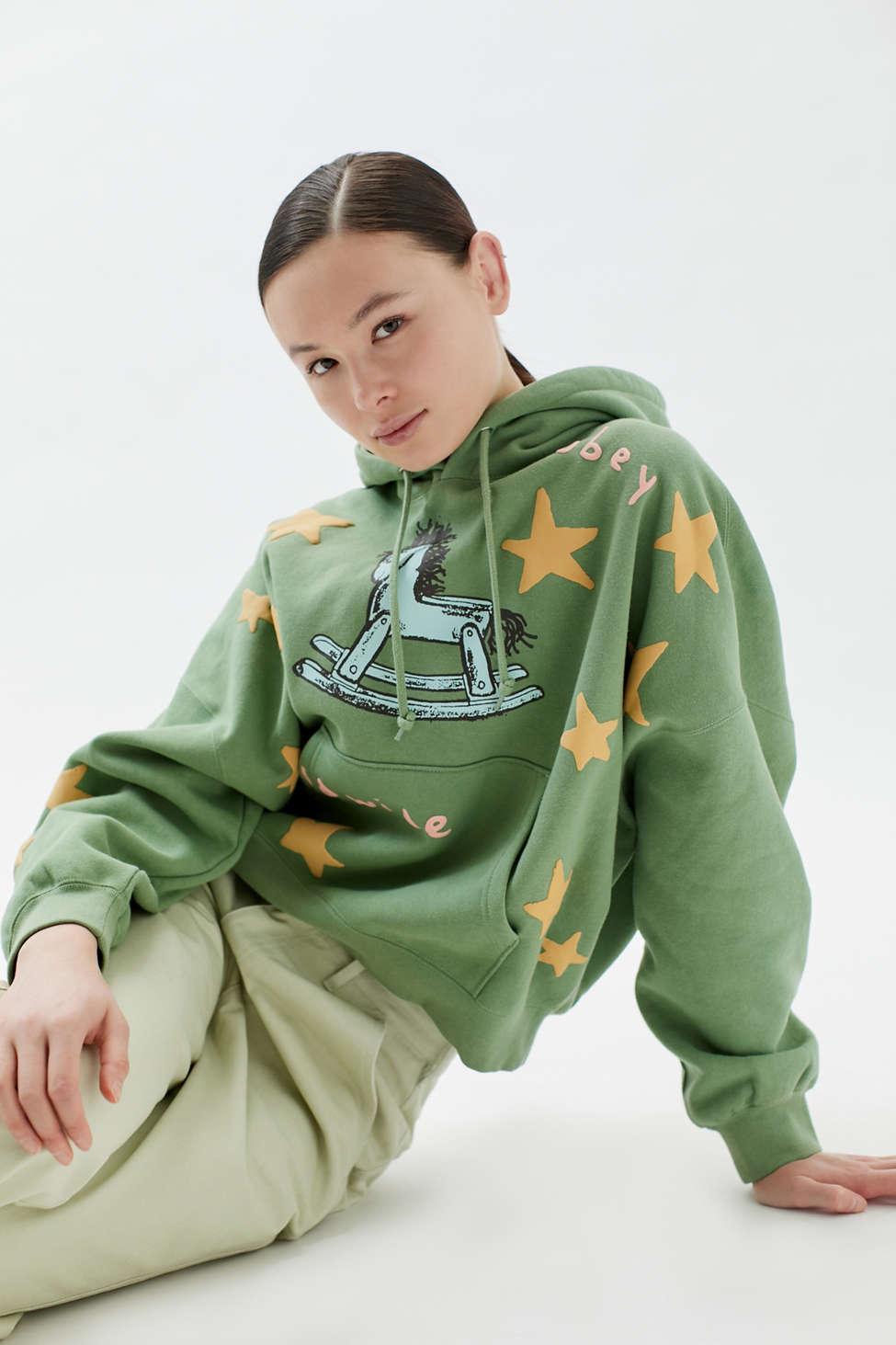 Obey Dreamy Hoodie Sweatshirt in Green | Lyst