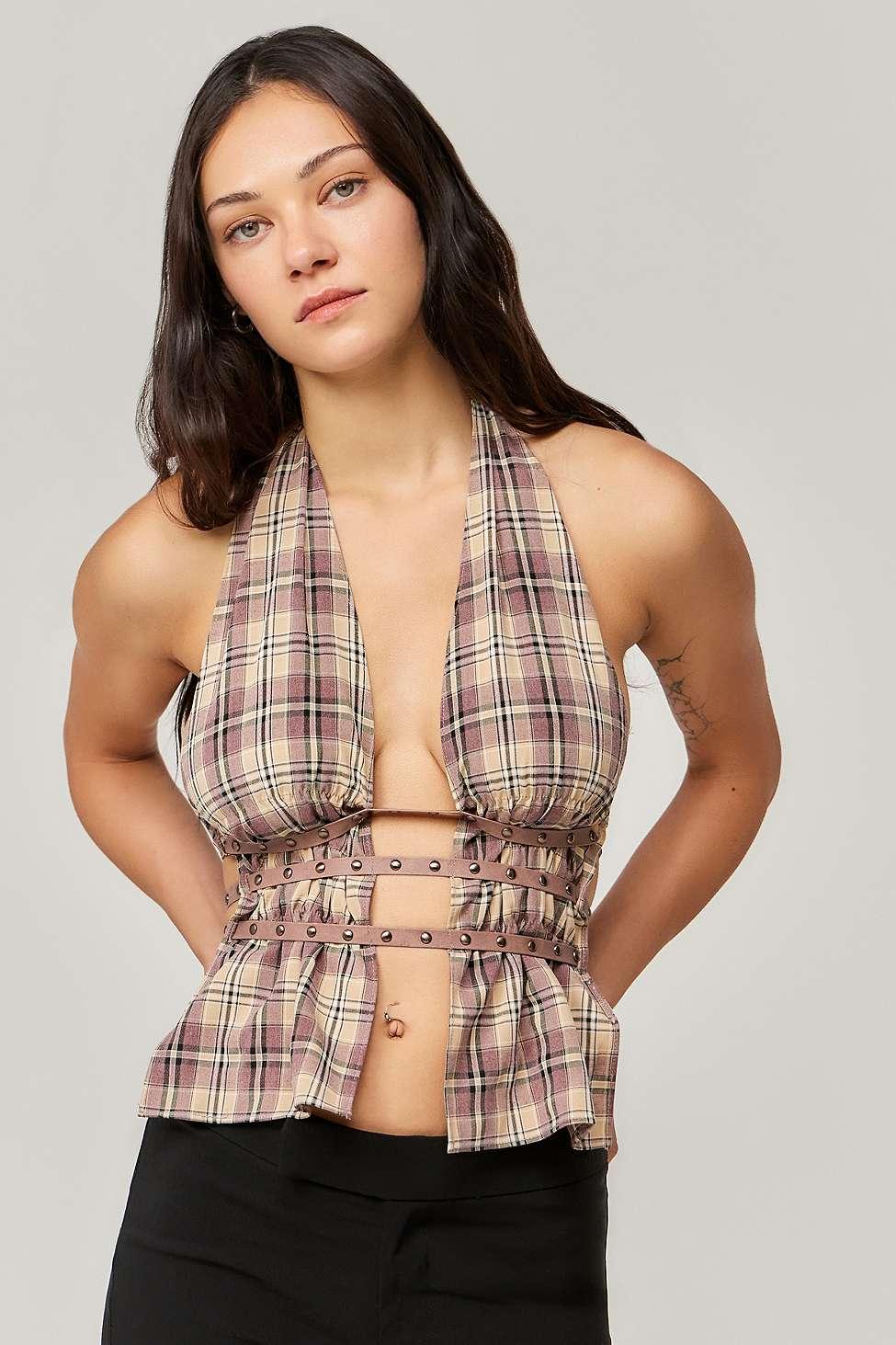 jaded-london-Pink-Check-Halter