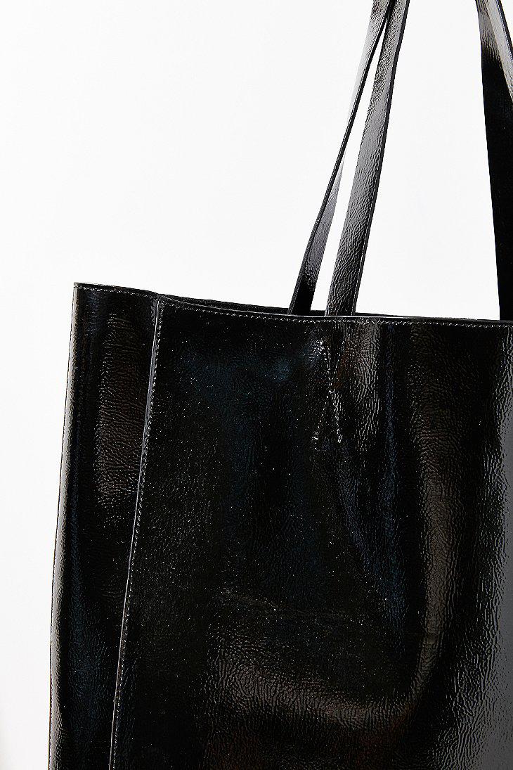 Urban Outfitters Patent Faux Leather Tote Bag in Black Lyst