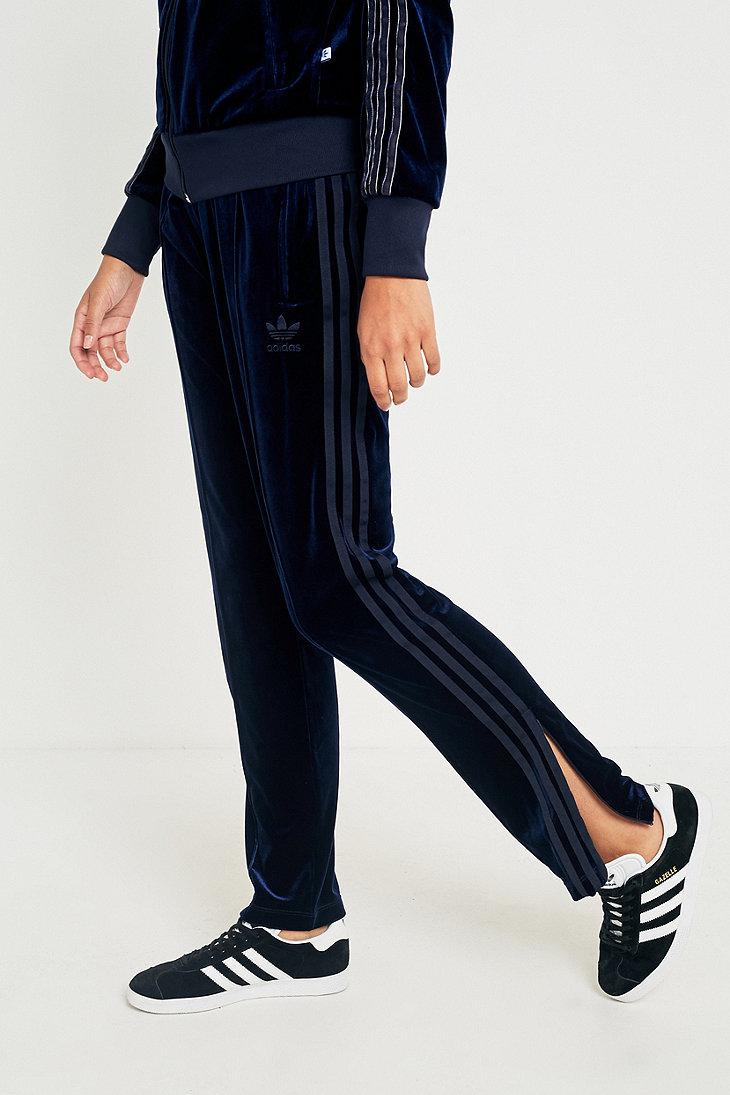 adidas Originals 3stripe Navy Velvet Track Pants in Navy Navy (Blue