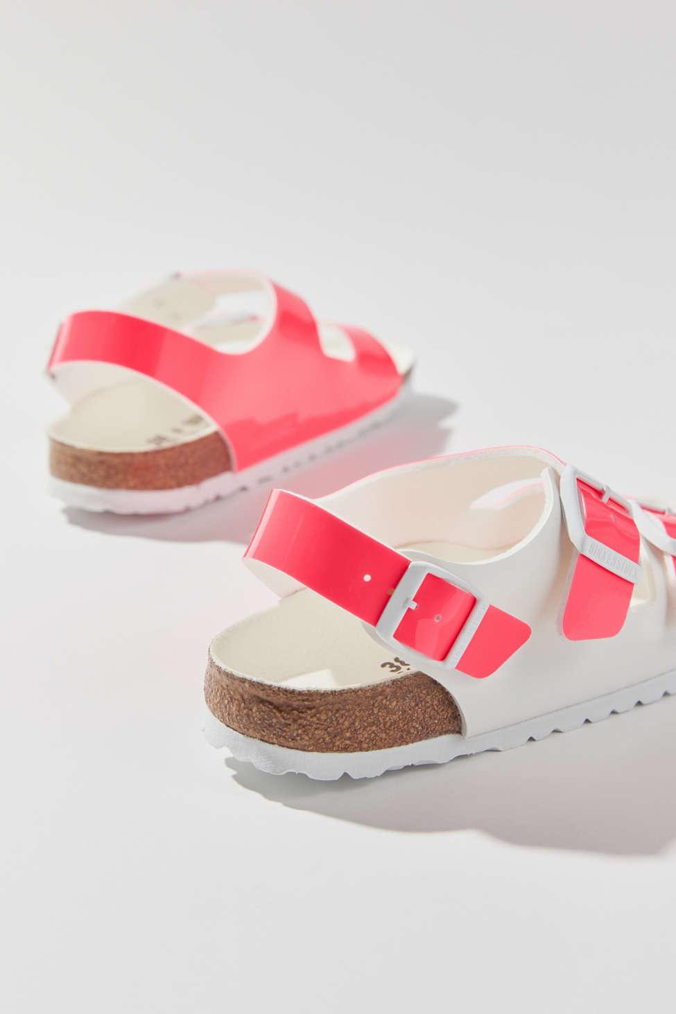 Birkenstock Milano Split Sandal in Pink | Lyst