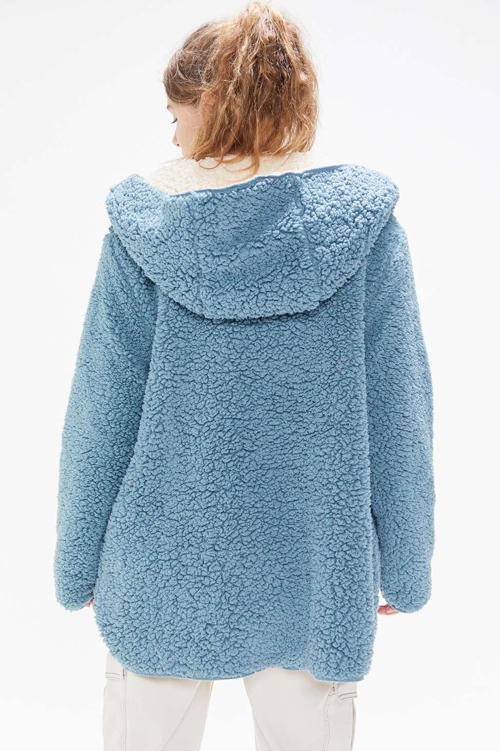 reversible hooded teddy coat