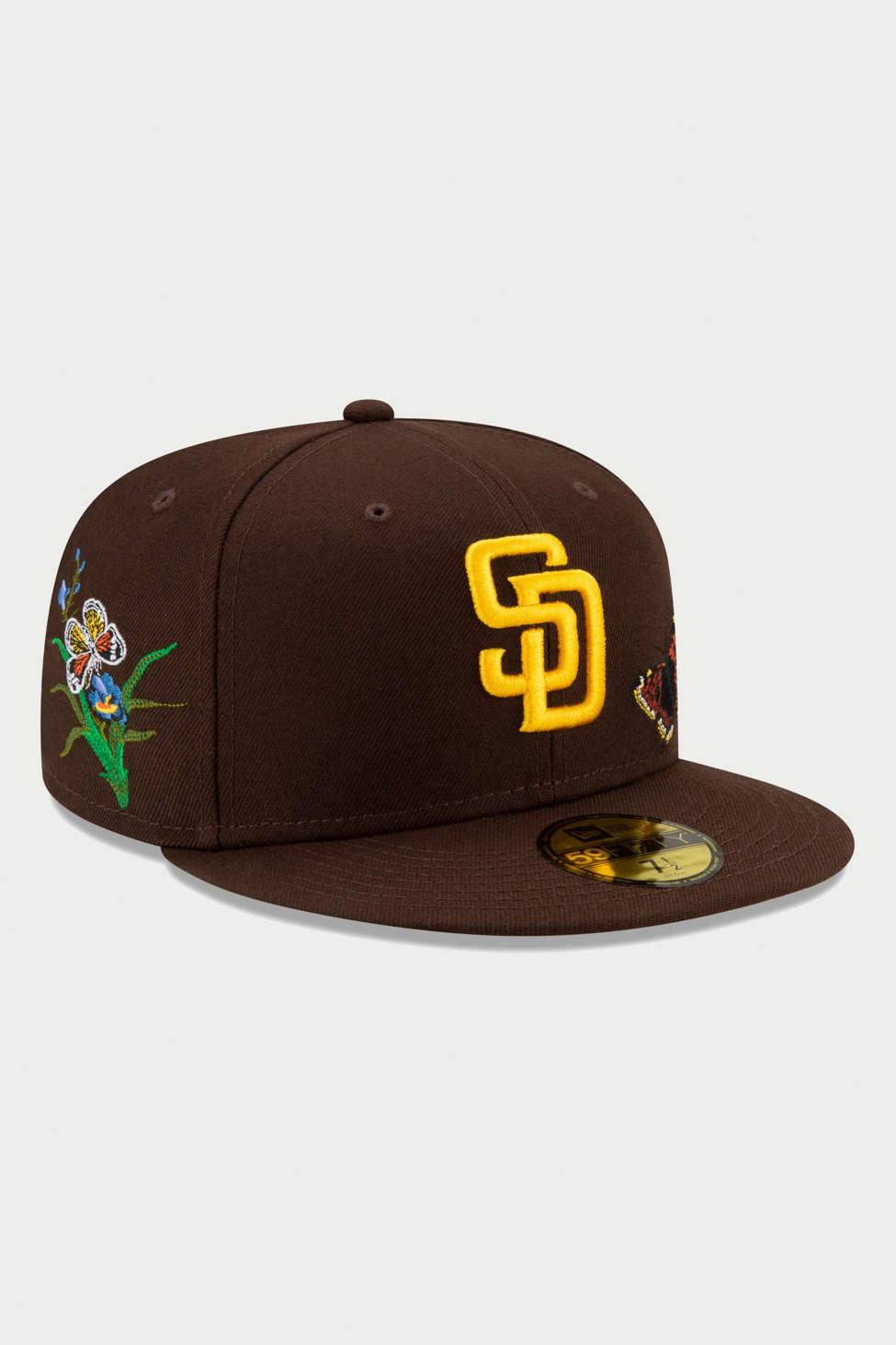 KTZ X Felt 59fifty San Diego Padres Fitted Baseball Hat in Brown