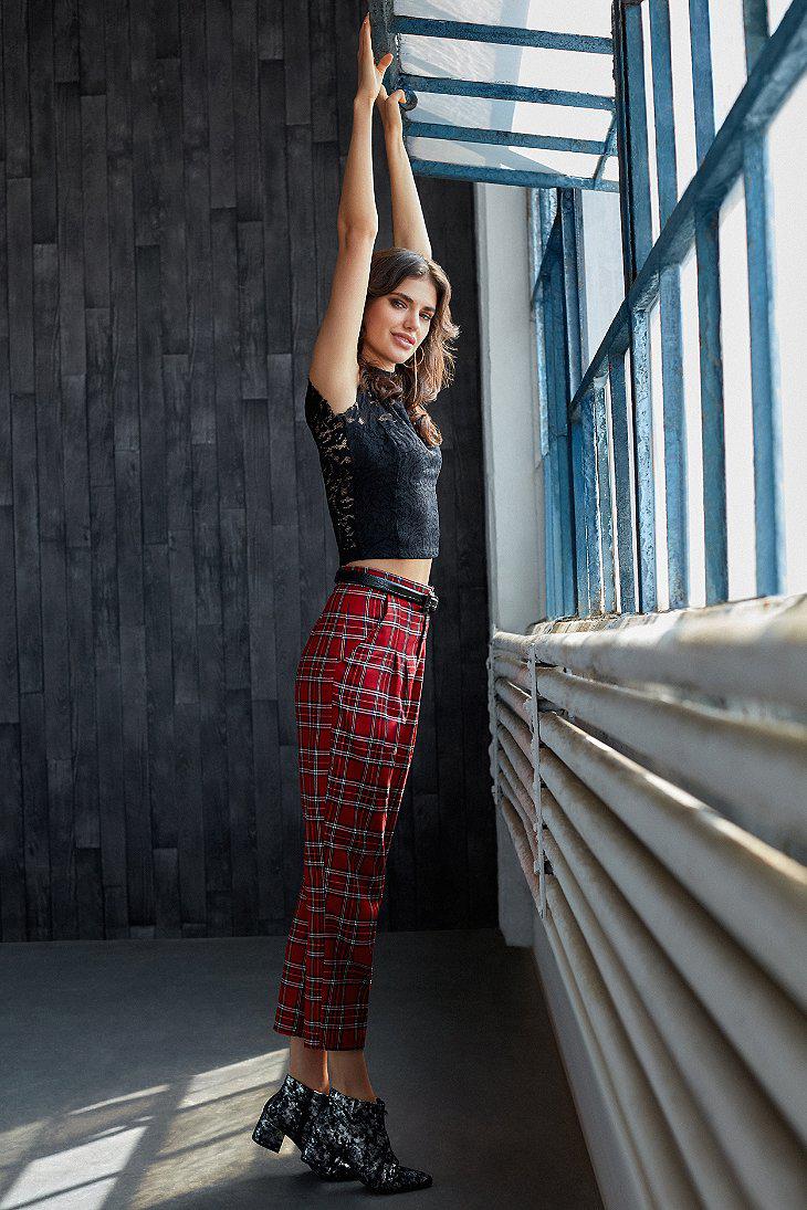 urban outfitters red plaid pants