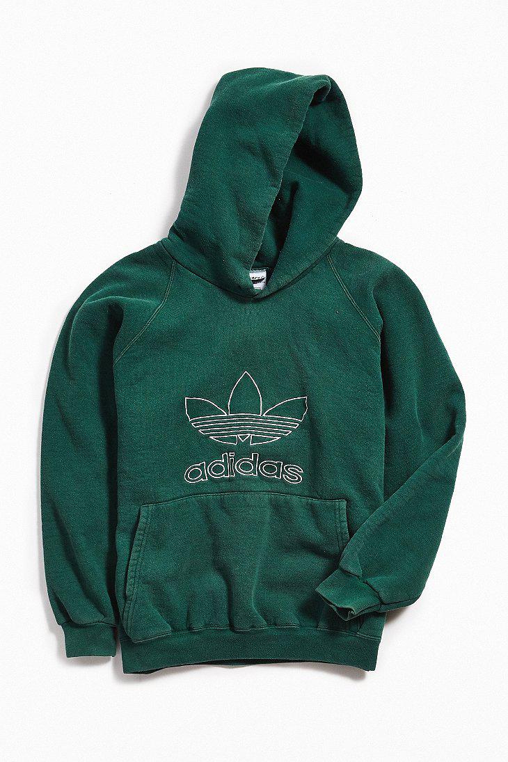 Urban Outfitters Vintage Adidas Green Hoodie Sweatshirt for Men