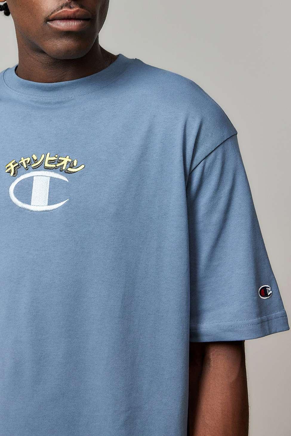 Champion Uo Exclusive Citadel 70s Japanese T-shirt in Blue