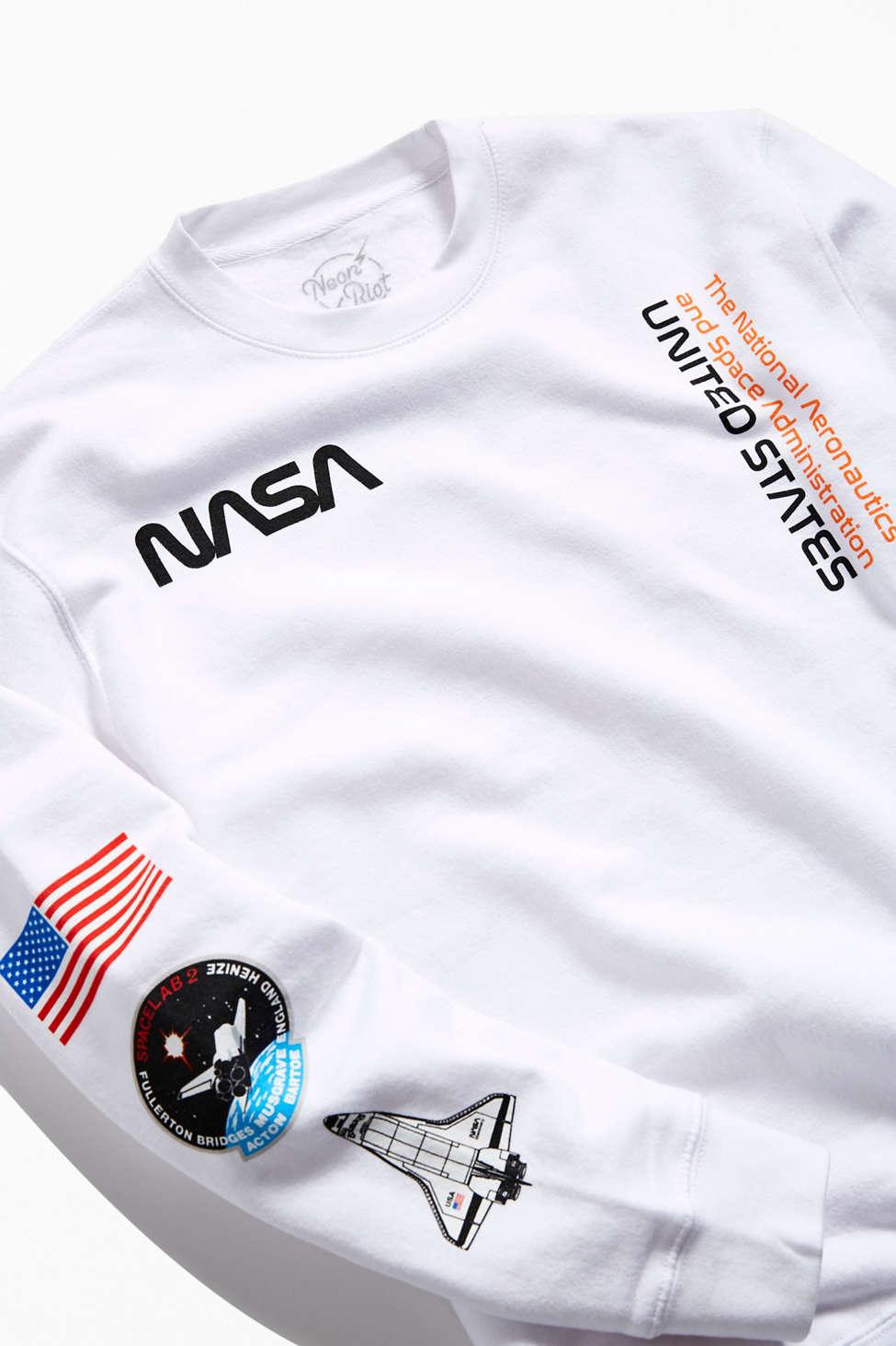 Urban Outfitters Nasa Premium Crew Neck Sweatshirt in White for Men | Lyst