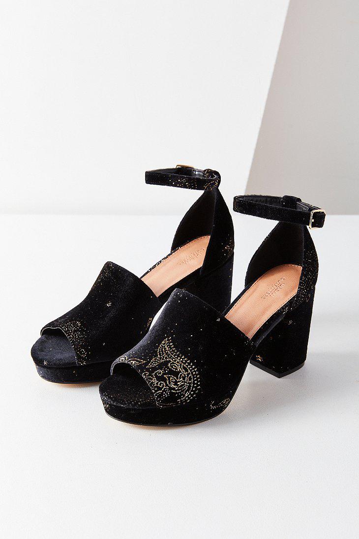 Urban Outfitters Velvet Celestial Platform Heel in Black Lyst
