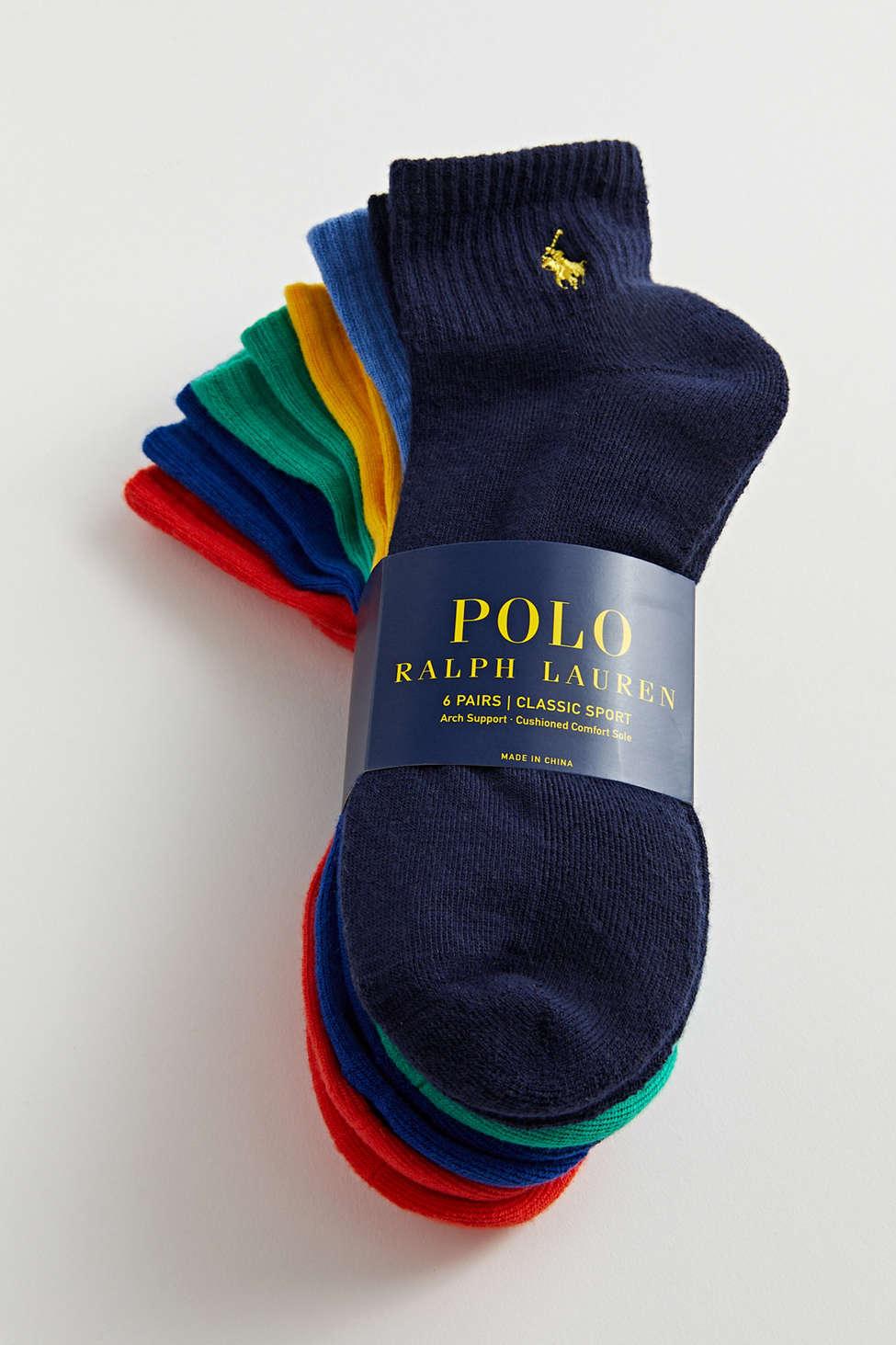 Polo Ralph Lauren Solid Quarter Sock 6-pack for Men | Lyst