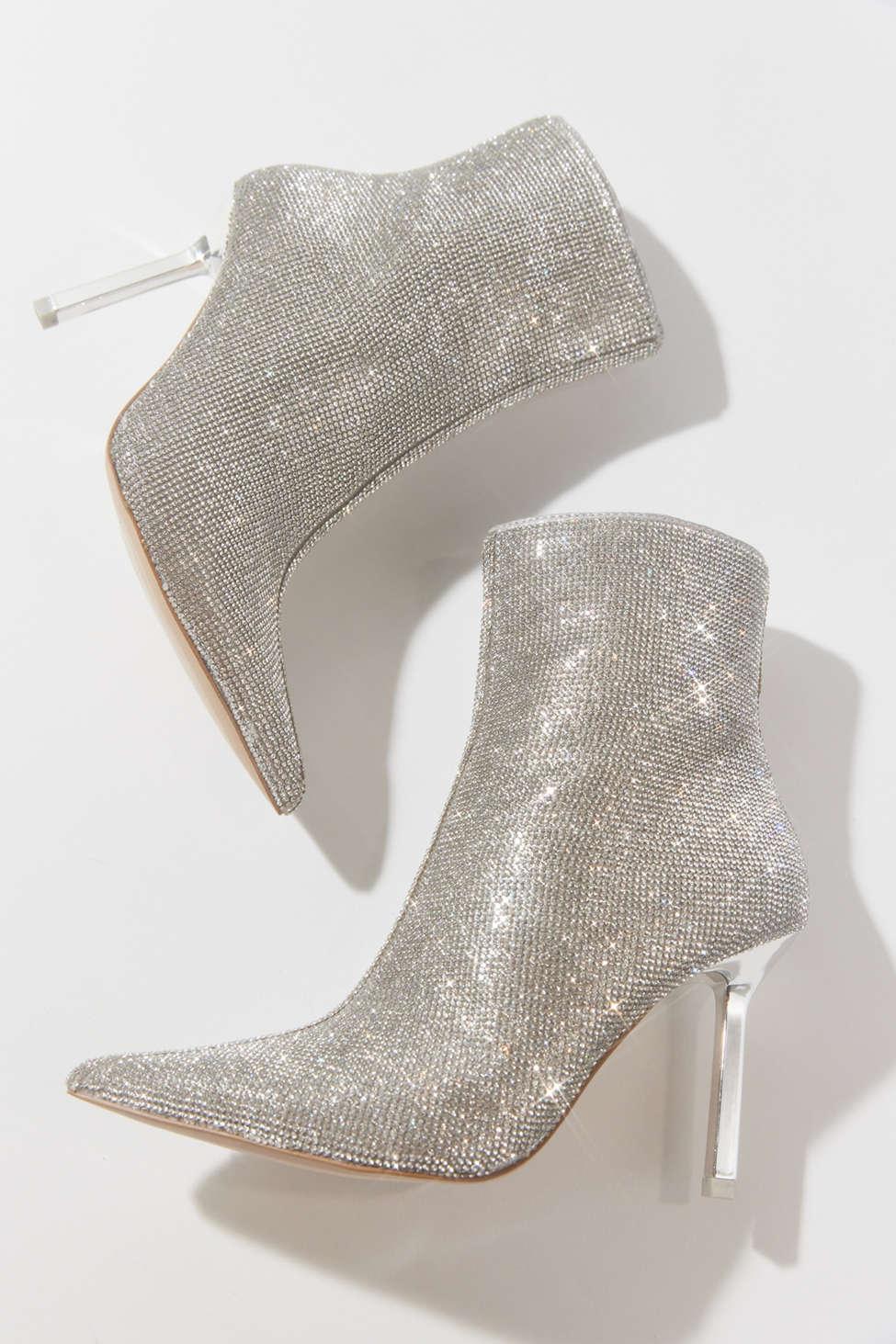 Steve Madden Elysia Rhinestone Ankle Boot in White Lyst