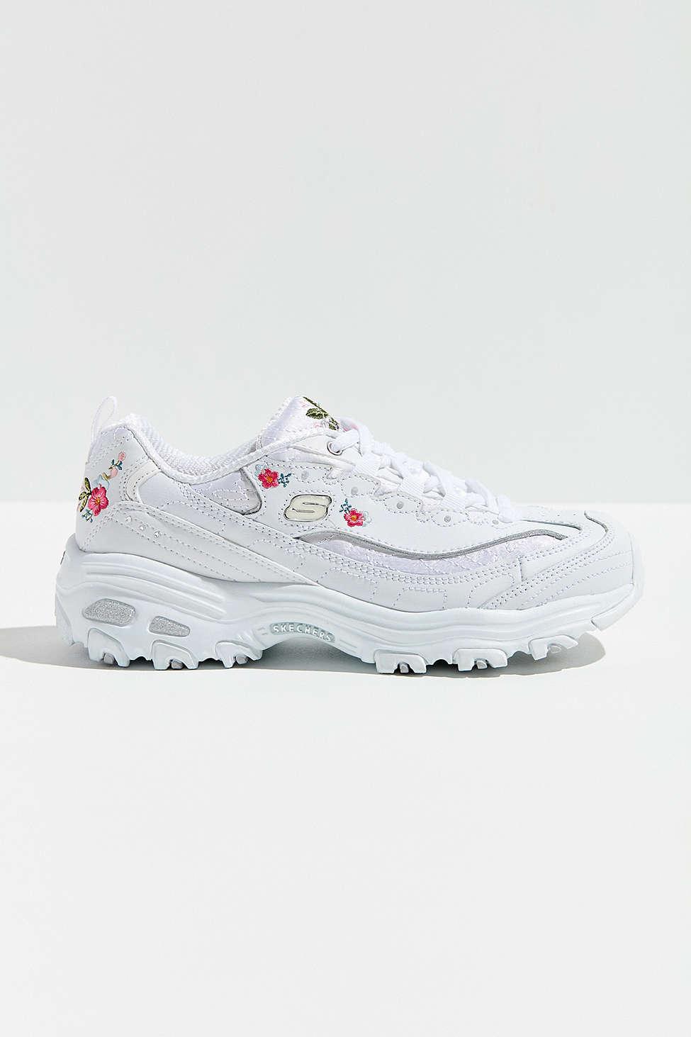 skechers bright blossoms white