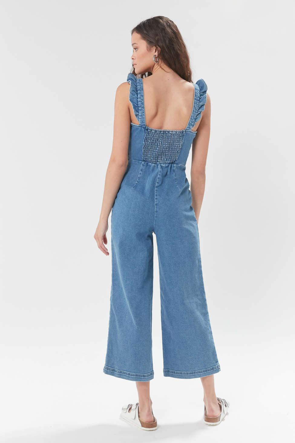 Urban outfitters denim jumpsuit sales