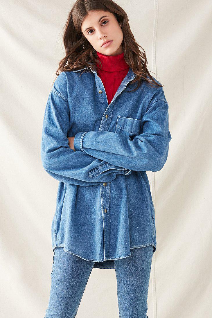 oversized denim button up