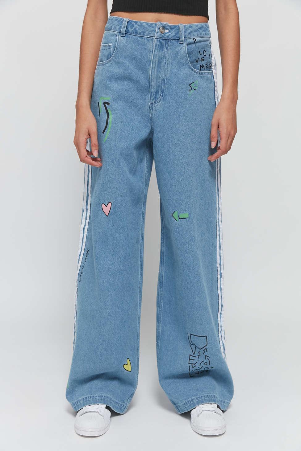 adidas originals x fiorucci snap button jean