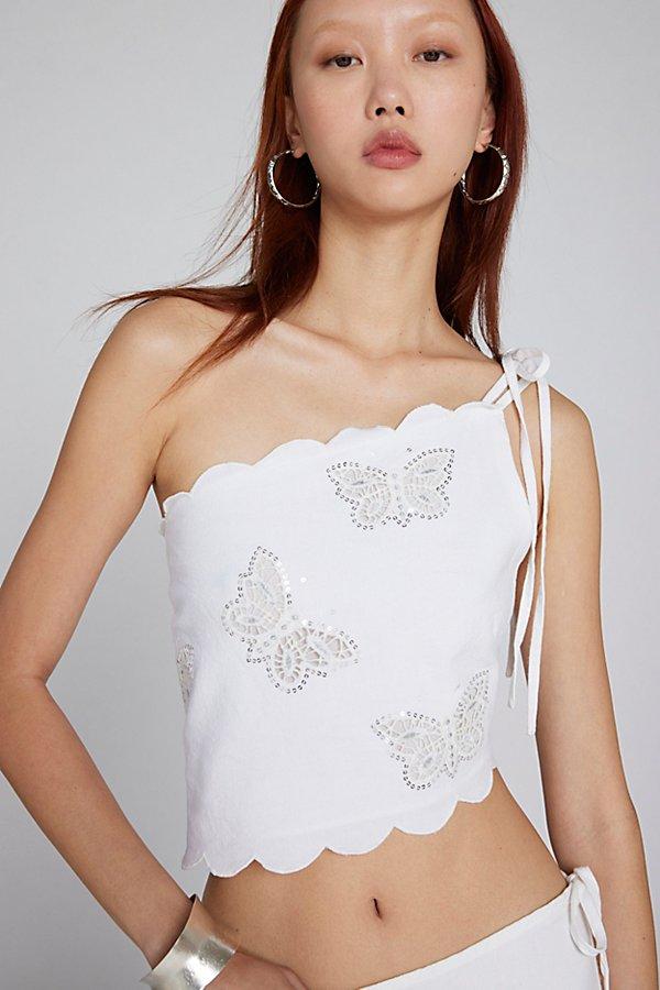Kimchi Blue Kimchi Penelope Butterfly Top & Micro Mini Skirt Set in White |  Lyst