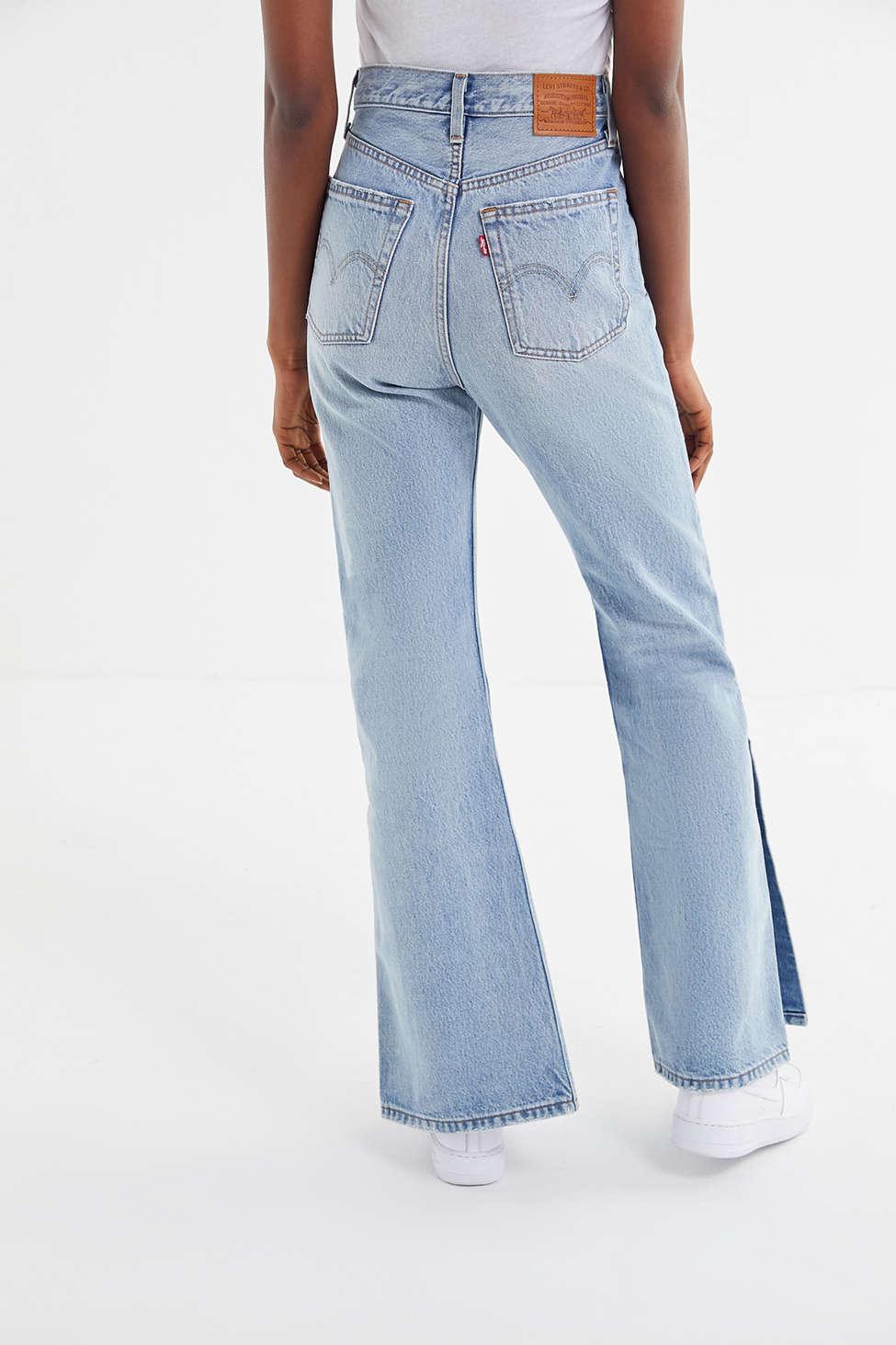 levi's ribcage split flare jeans