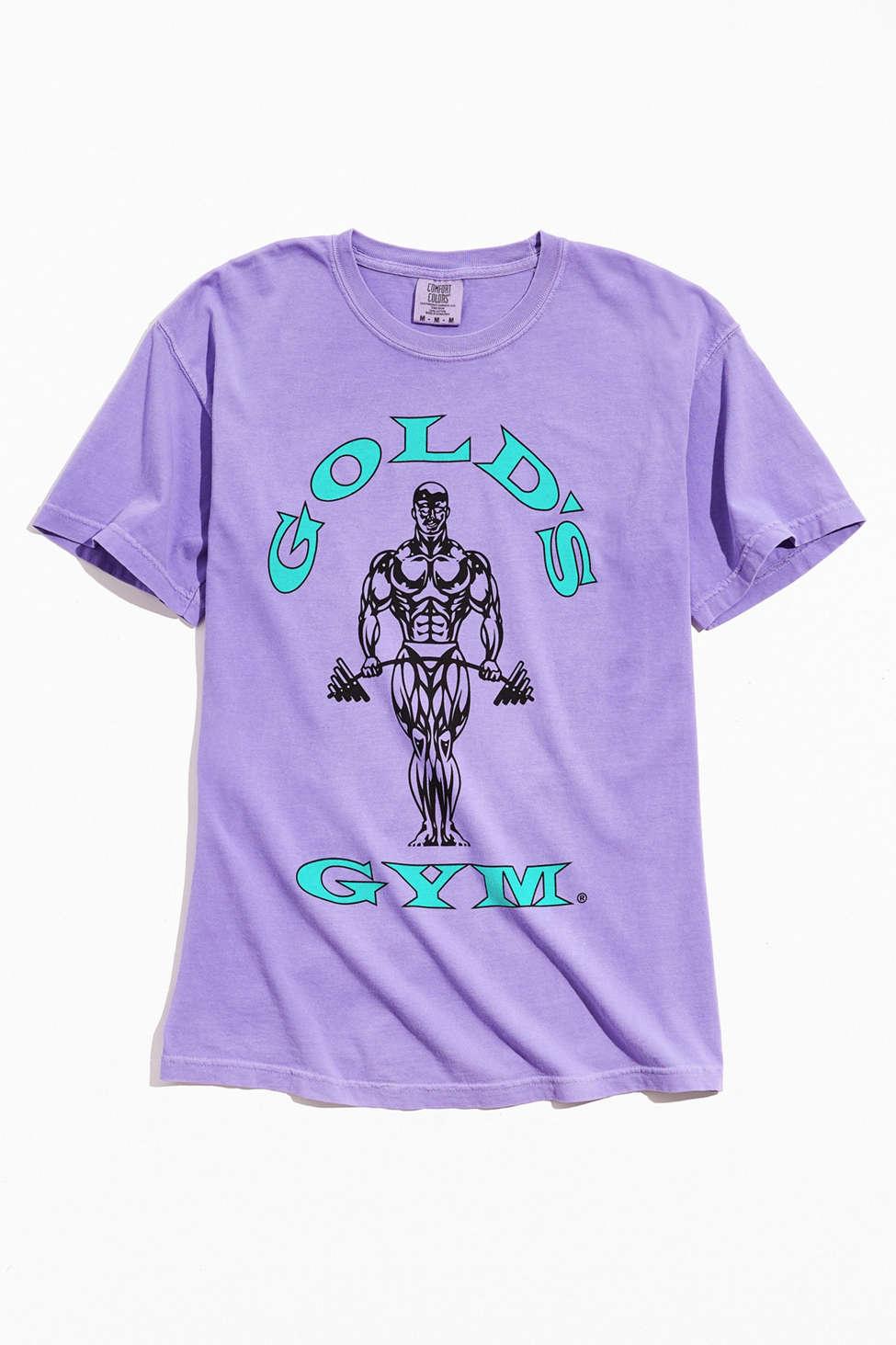 Urban Outfitters Cotton Gold's Gym Pigment Logo Dye Tee in Lavender (Blue)  for Men | Lyst