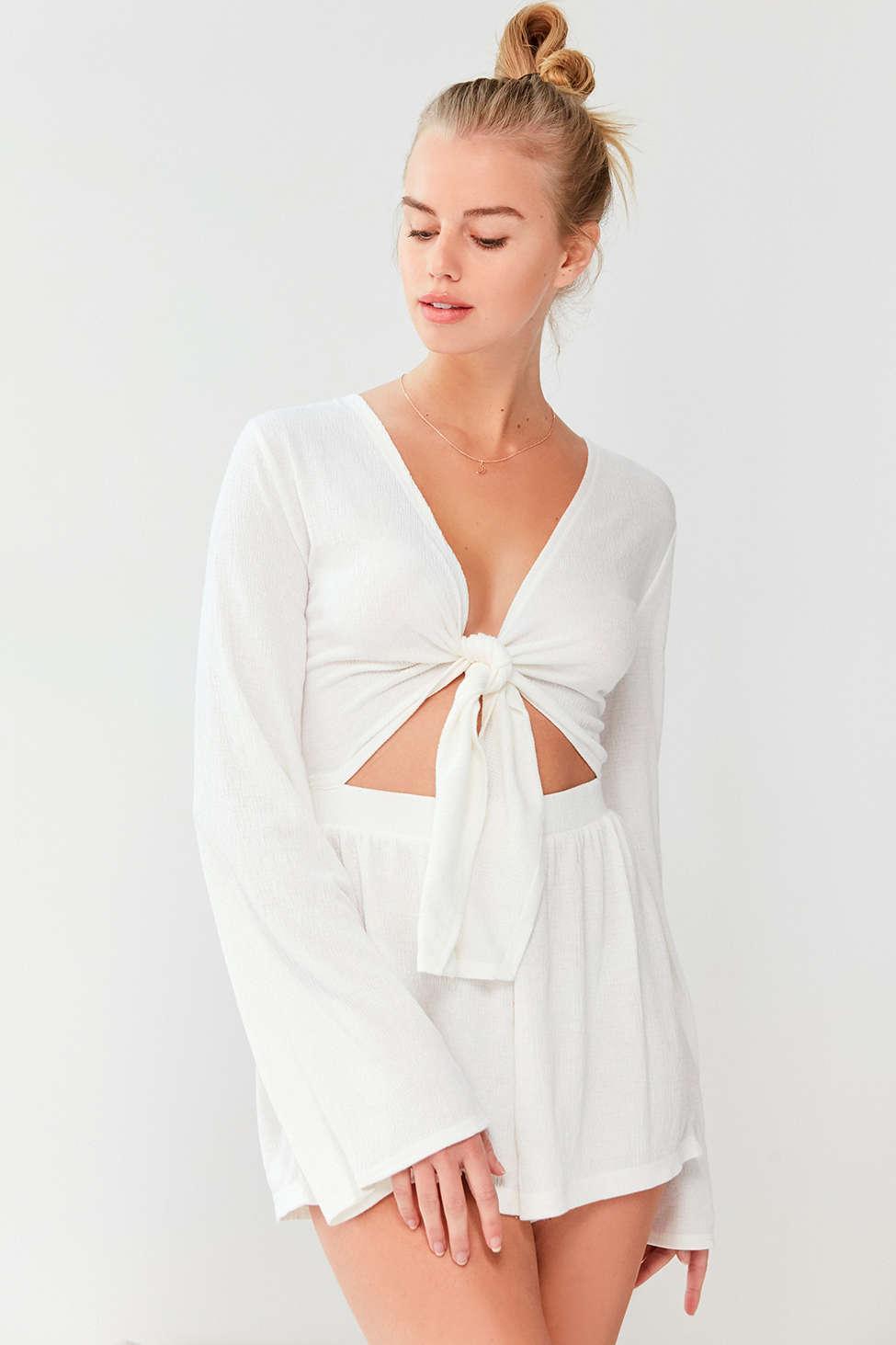 white cutout romper