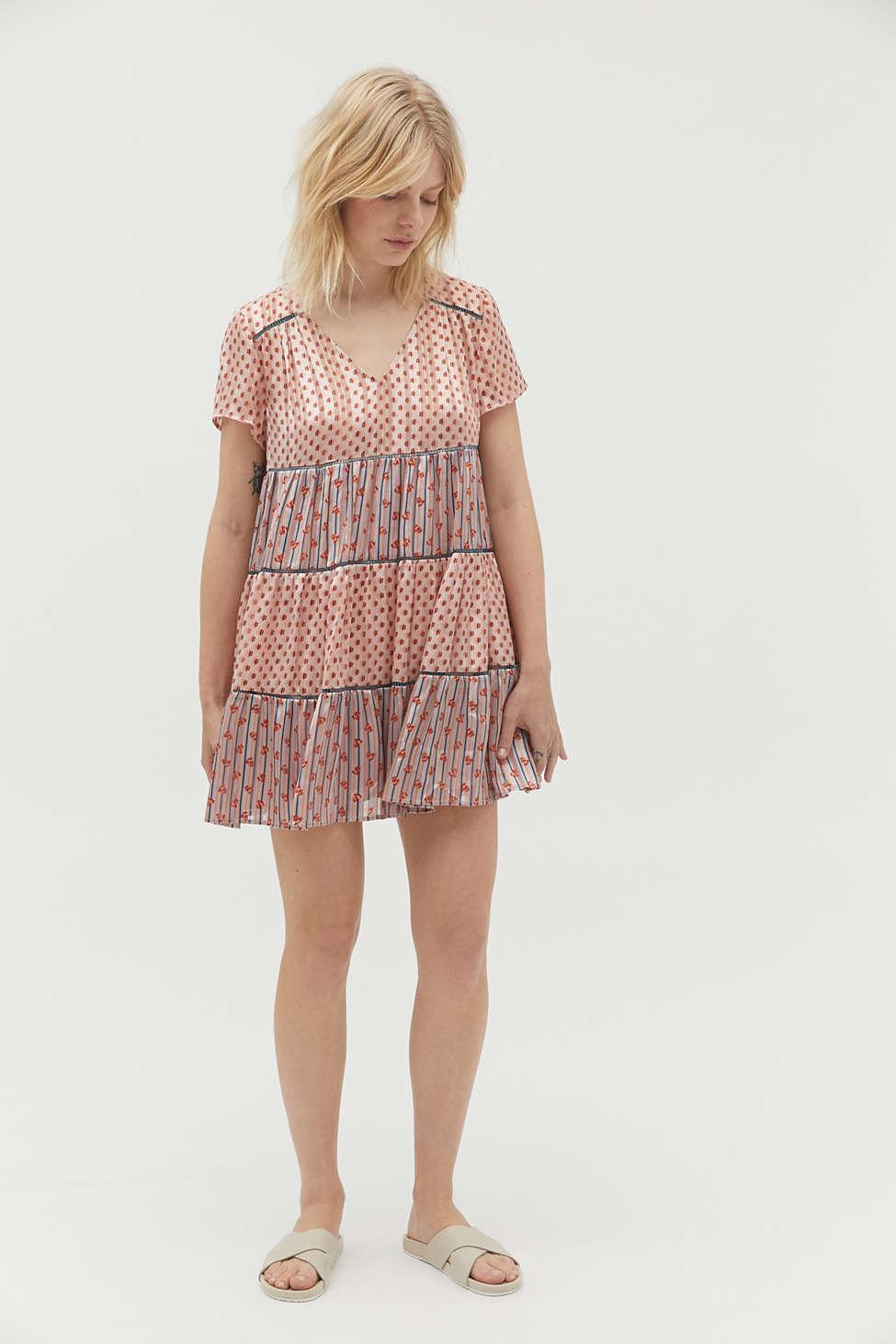 Uo Pippa Chiffon Tiered Mini Dress 2025