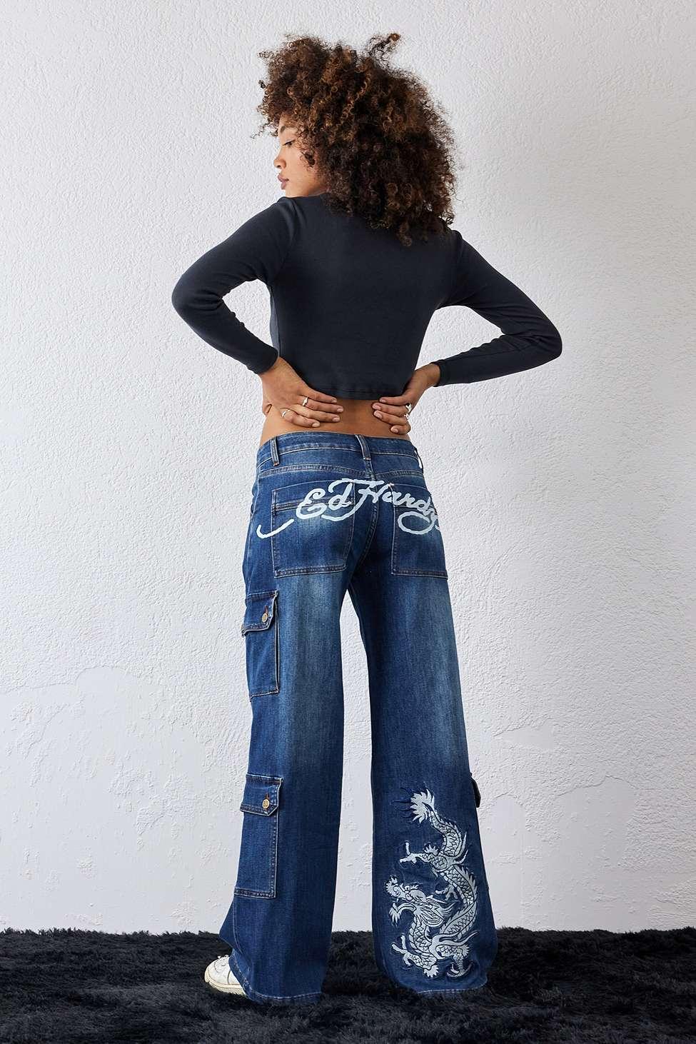 Ed Hardy Dragon Cloud Cargo Jeans in Blue Lyst UK