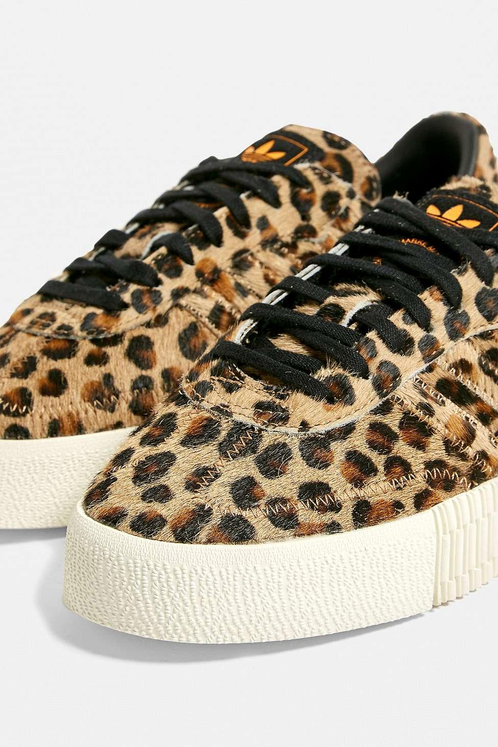 adidas Originals Leather Samba Rose Leopard Print Trainers in Brown - Lyst
