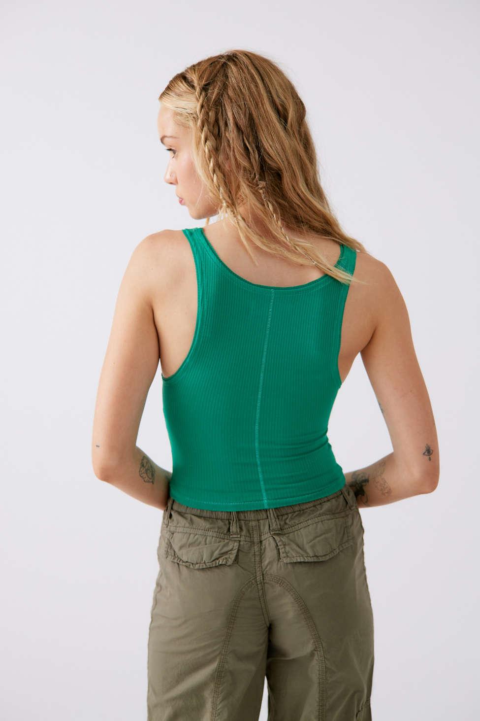 Urban Outfitters Uo Sweet Thing Ribbed Tank Top in Green