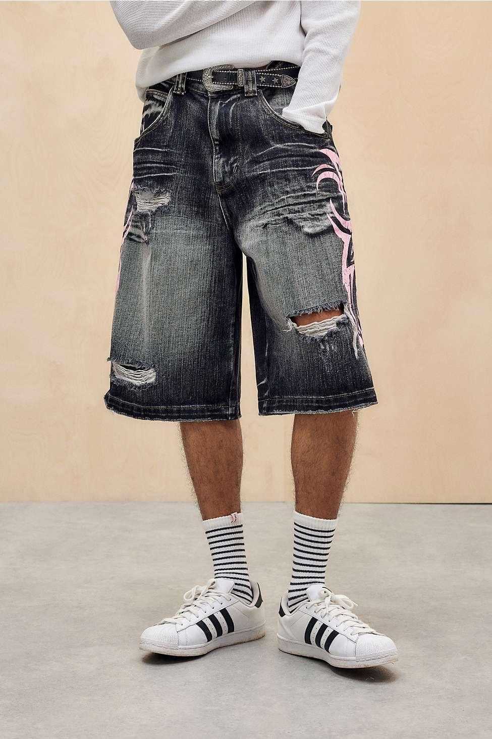 Jaded London Pink Blade Colossus Jorts in Natural for Men
