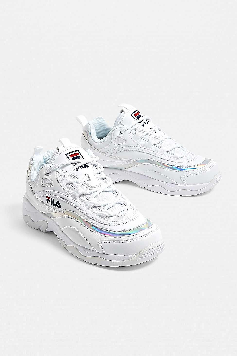 fila ray silver trainers