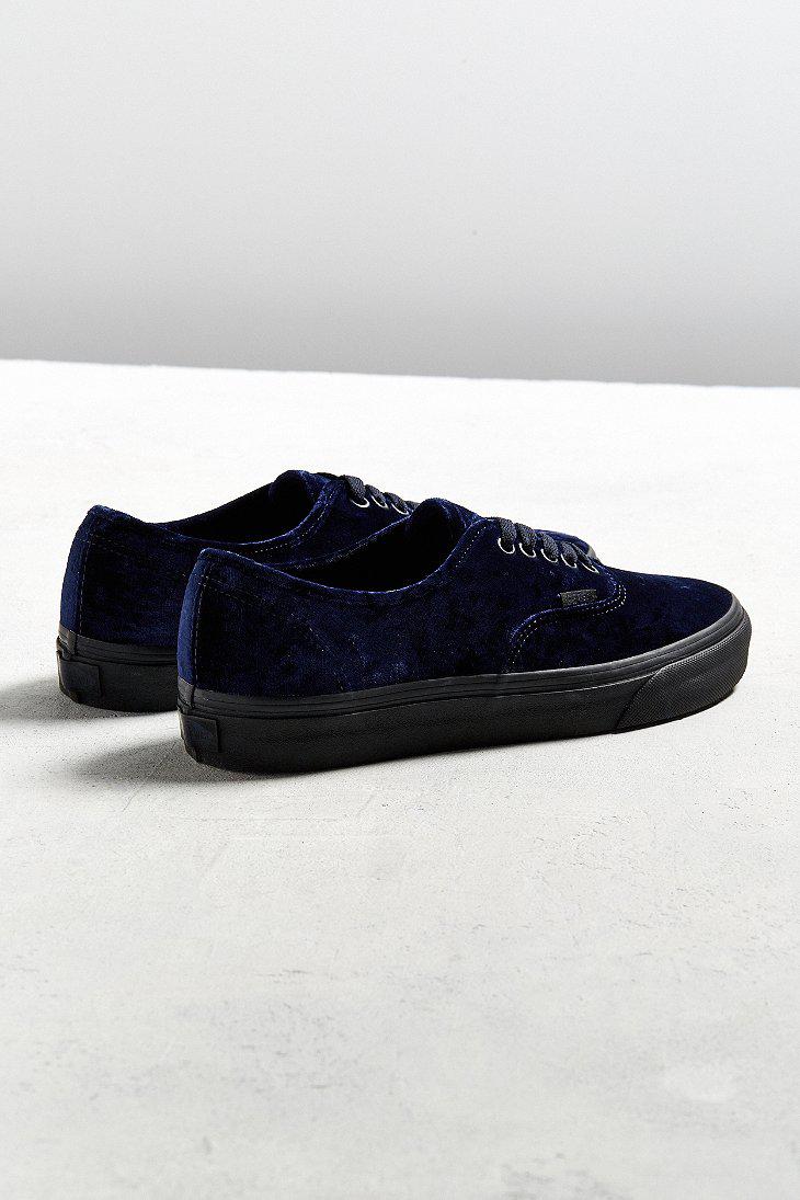 vans blue velvet shoes