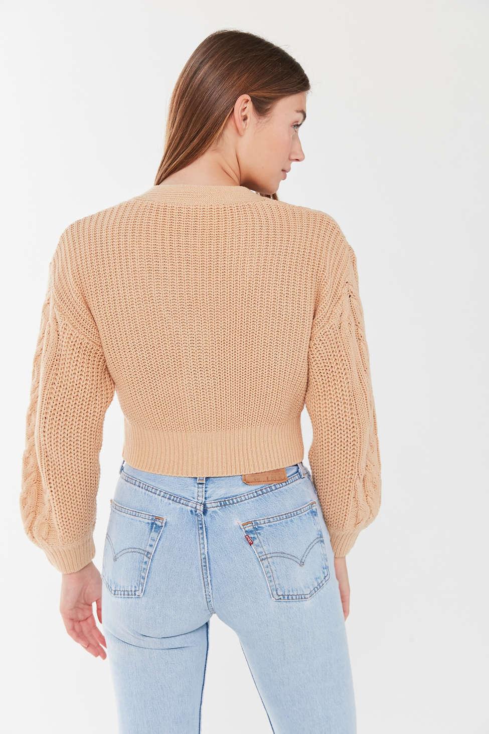 uo elena cable knit cardigan sweater