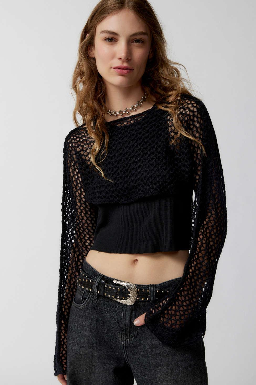 Urban Outfitters Sammi Brushed Shrug Sweater in Black | Lyst