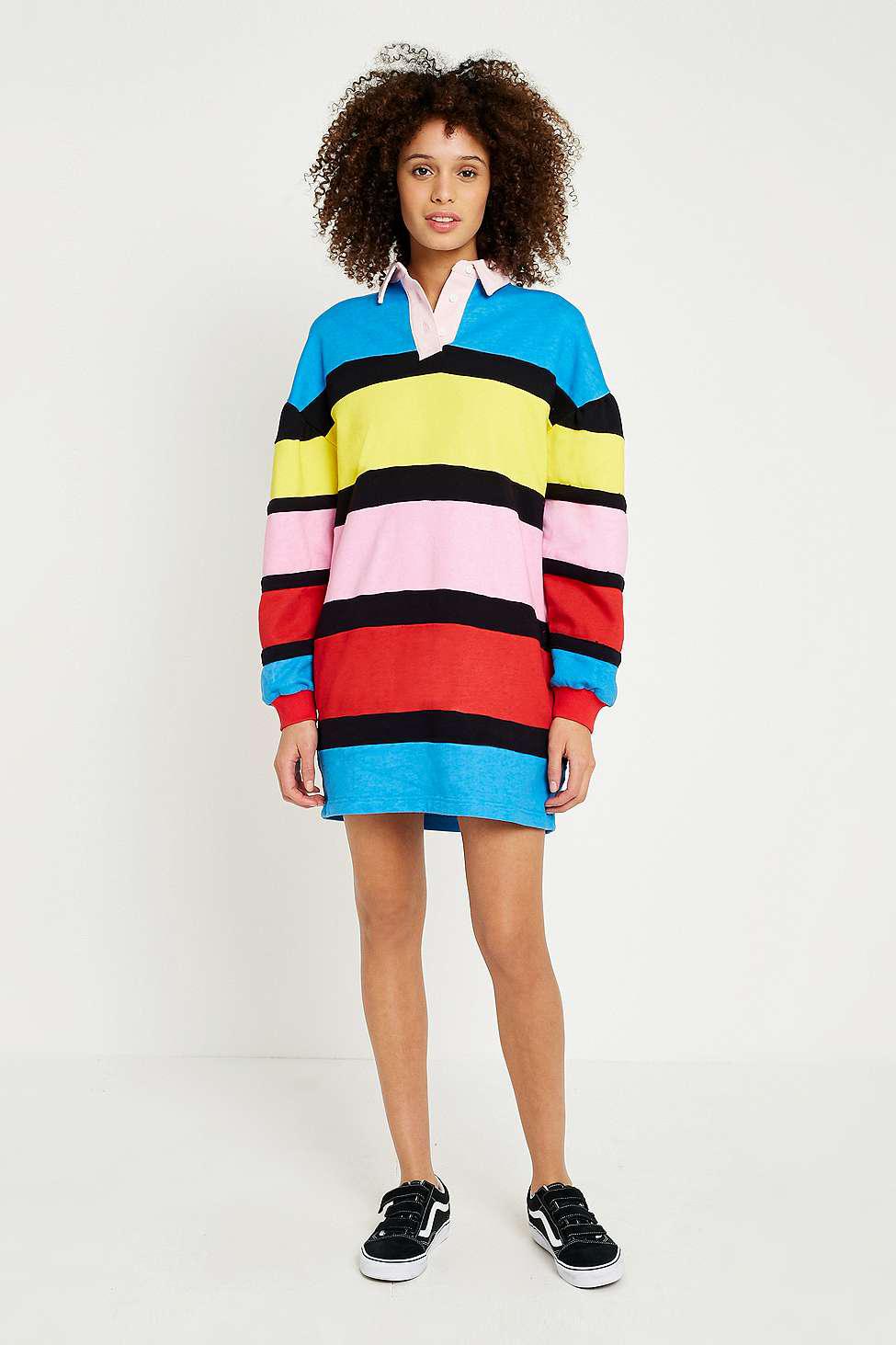 rainbow jersey dress