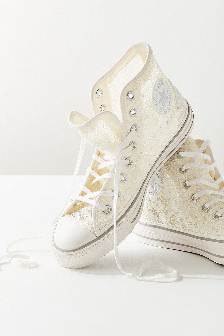 Converse Converse Chuck Taylor Lace High Top Sneaker in White | Lyst