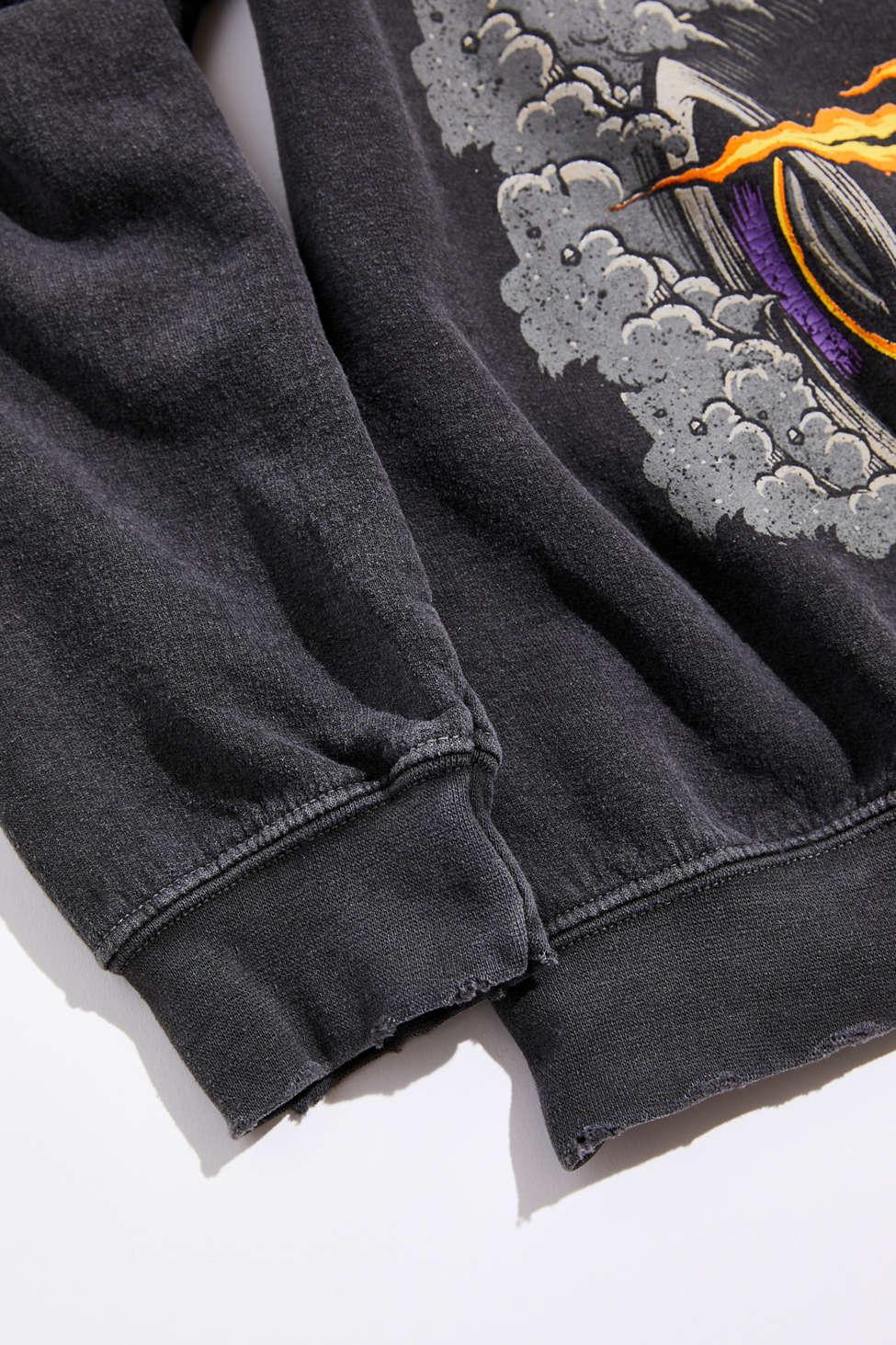 metallica distressed washed crew neck sweatshirt