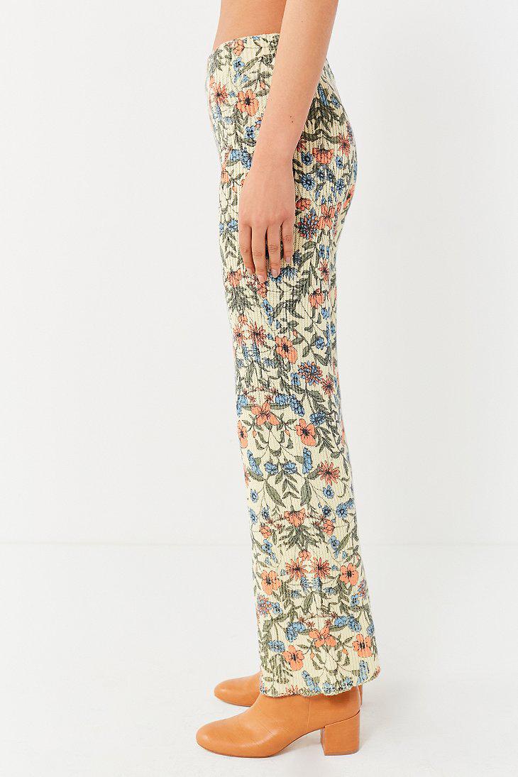 Uo Floral Sweater Flare Pant 