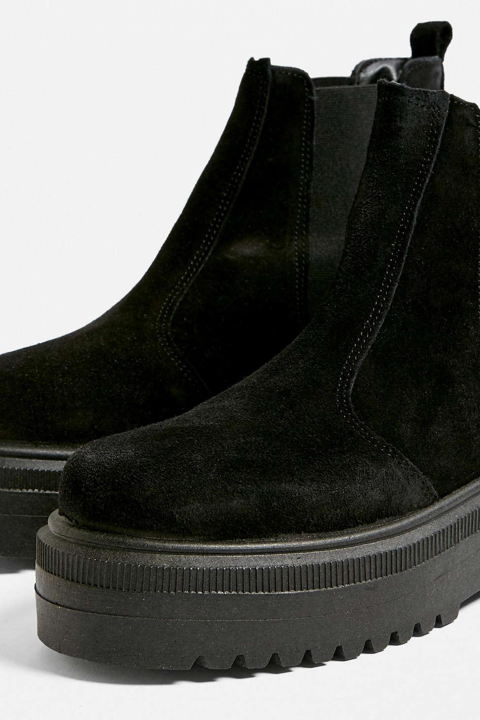 Urban Outfitters Uo Brody Black Suede Platform Chelsea Boots - Lyst