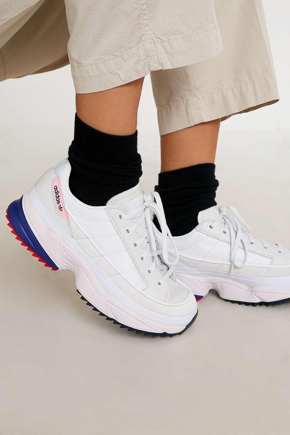 adidas originals kiellor trainers in white and purple