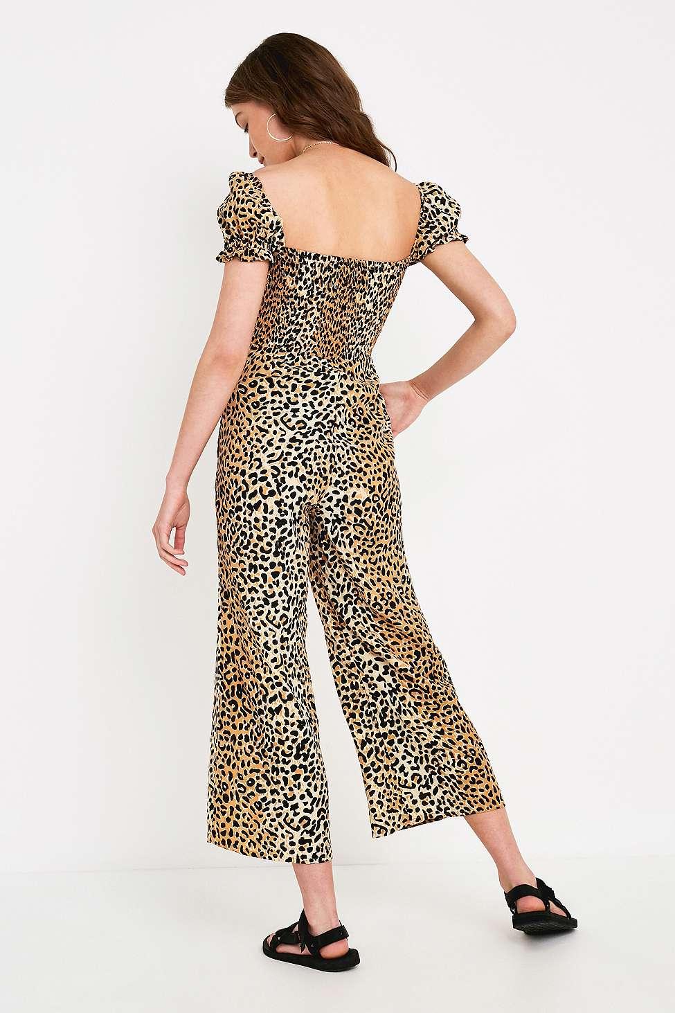 faithfull the brand leopard jumpsuit